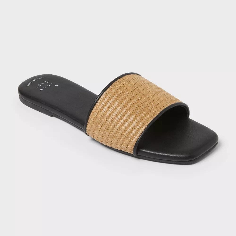 Women’s Maren Sandals with Memory Foam Insole - A New Day - Black 6.5